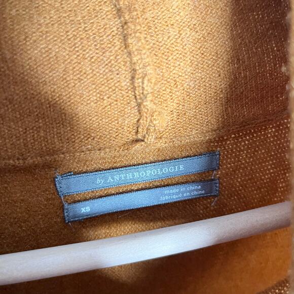 Anthropologie Short Sleeve Cashmere Sweater Womens XS Rust Orange Cowl Neck - Picture 6 of 11